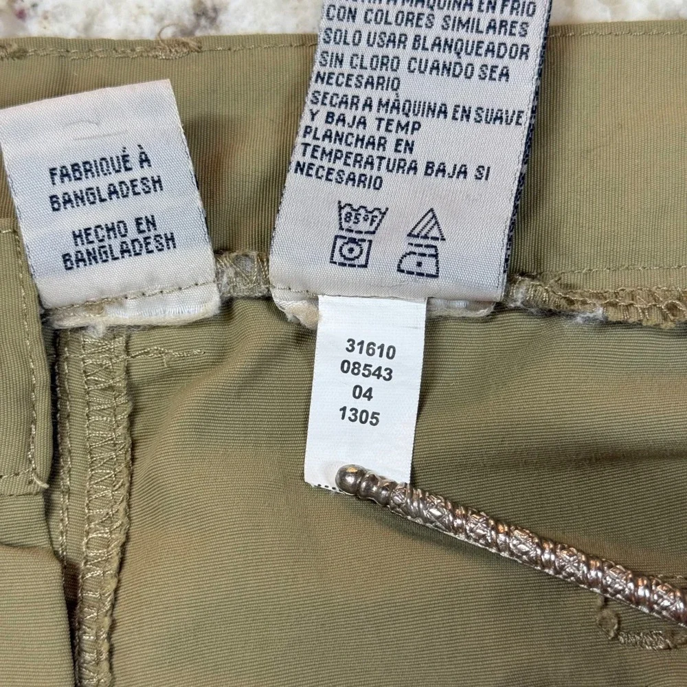Bimini Bay Outfitters Men Khaki Nylon Cargo Fishing Shorts Size 40 Elastic Waist